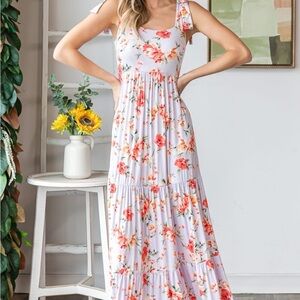 7th Ray lilac Floral Maxi Dress